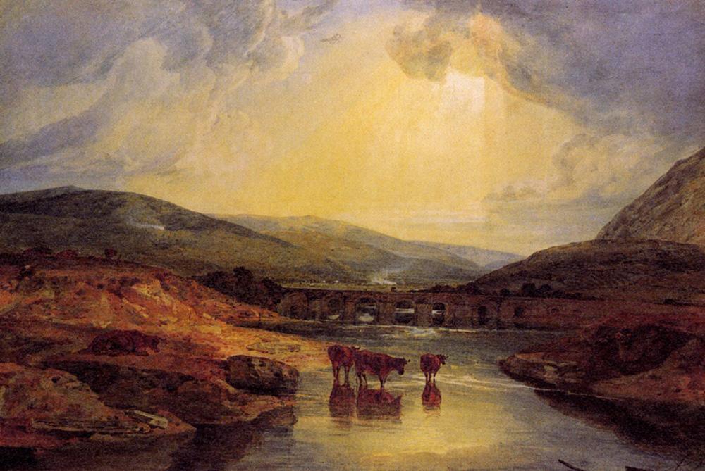Joseph Mallord William Turner Abergavenny Bridge Monmountshire clearing up after a showery day
